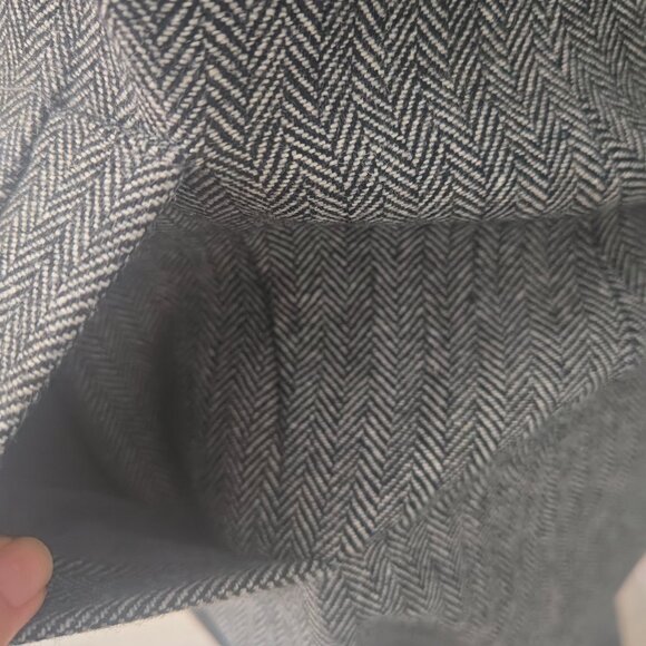 Self-Portrait Grey Herringbone Scarf Detail Mini Dress in a wool blend material - Picture 8 of 10